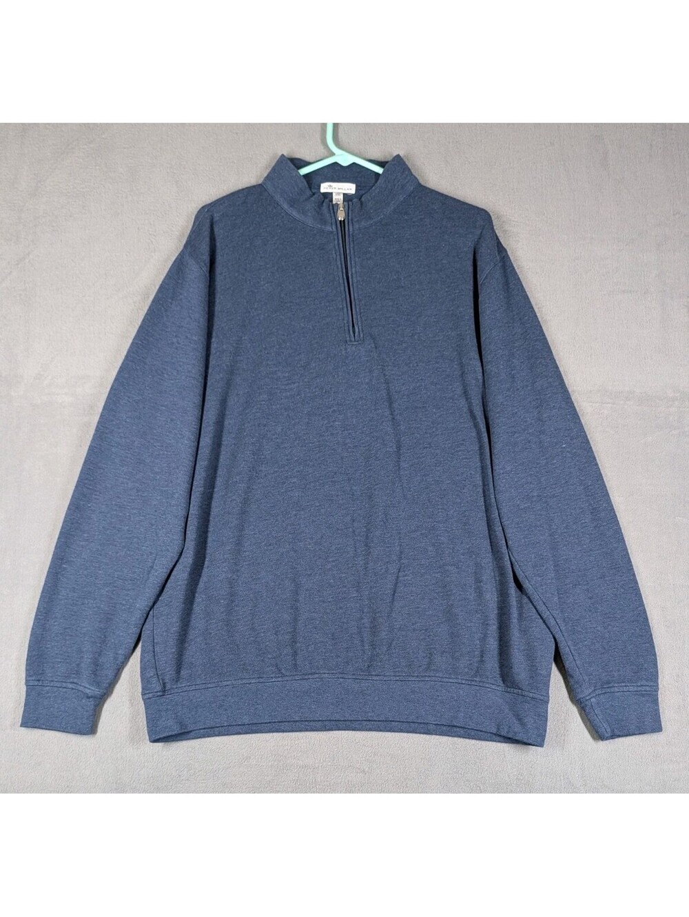 Peter Millar Mens XXL Blue Crown Comfort Quarter Zip Pullover Sweater Golf